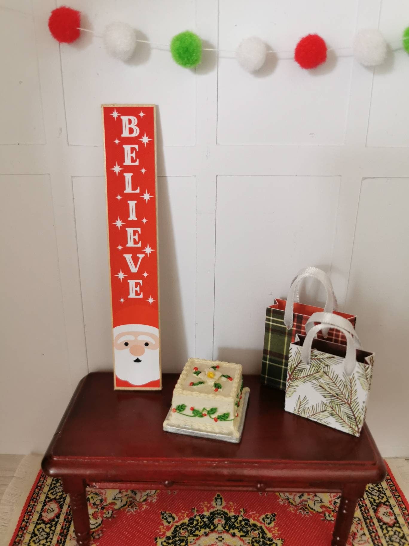 Believe Santa Porch Sign | 1:12th Scale | Handmade - ZJ Miniatures 