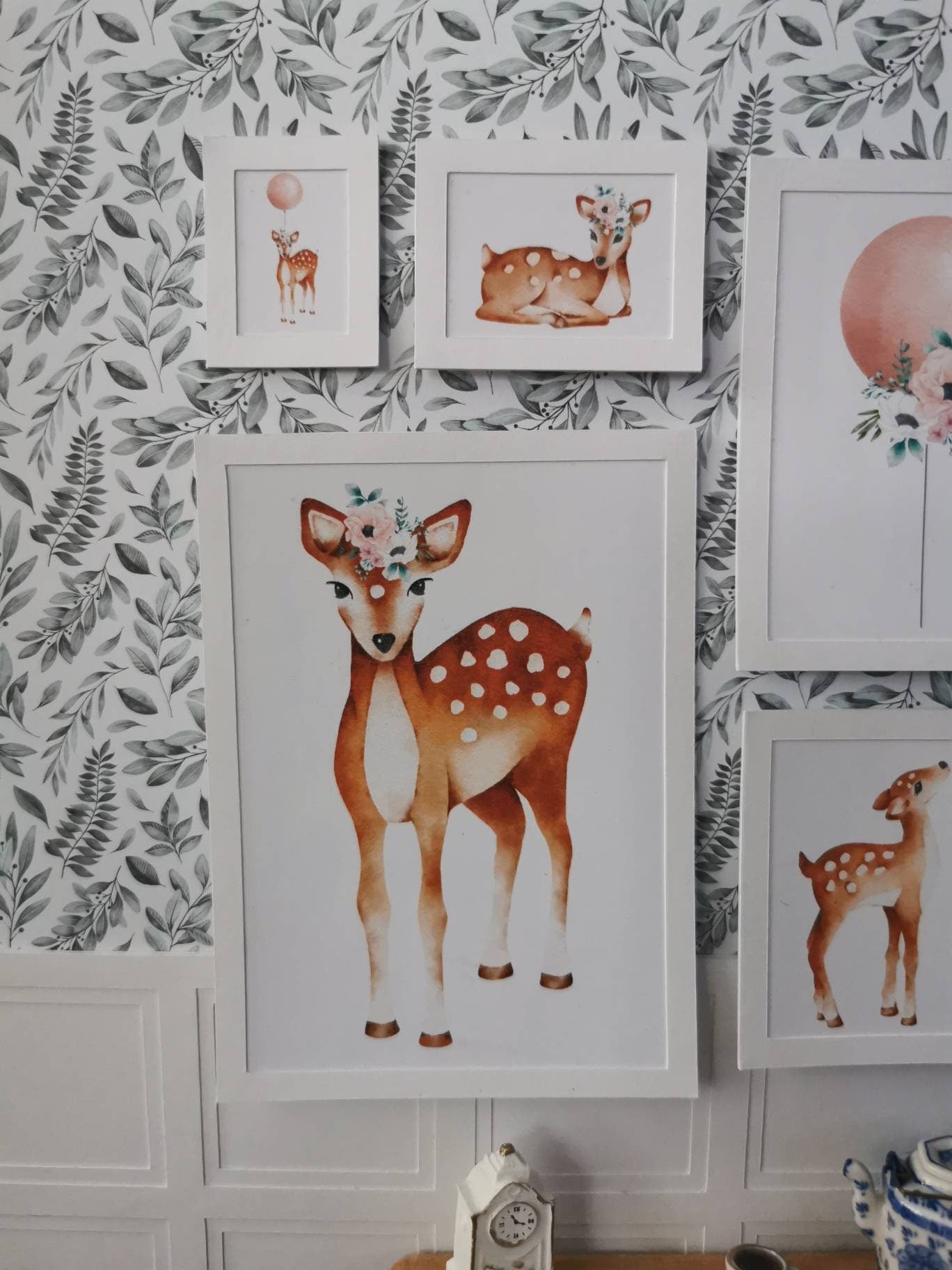 Deer Wall Art Pictures | Set of 8 | 1:12th Scale | Handmade - ZJ Miniatures 