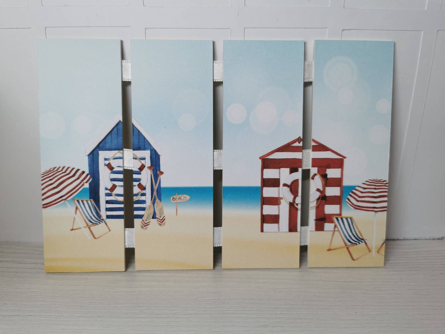 Beach Hut Folding Screen | 1:12th Scale | Handmade - ZJ Miniatures 