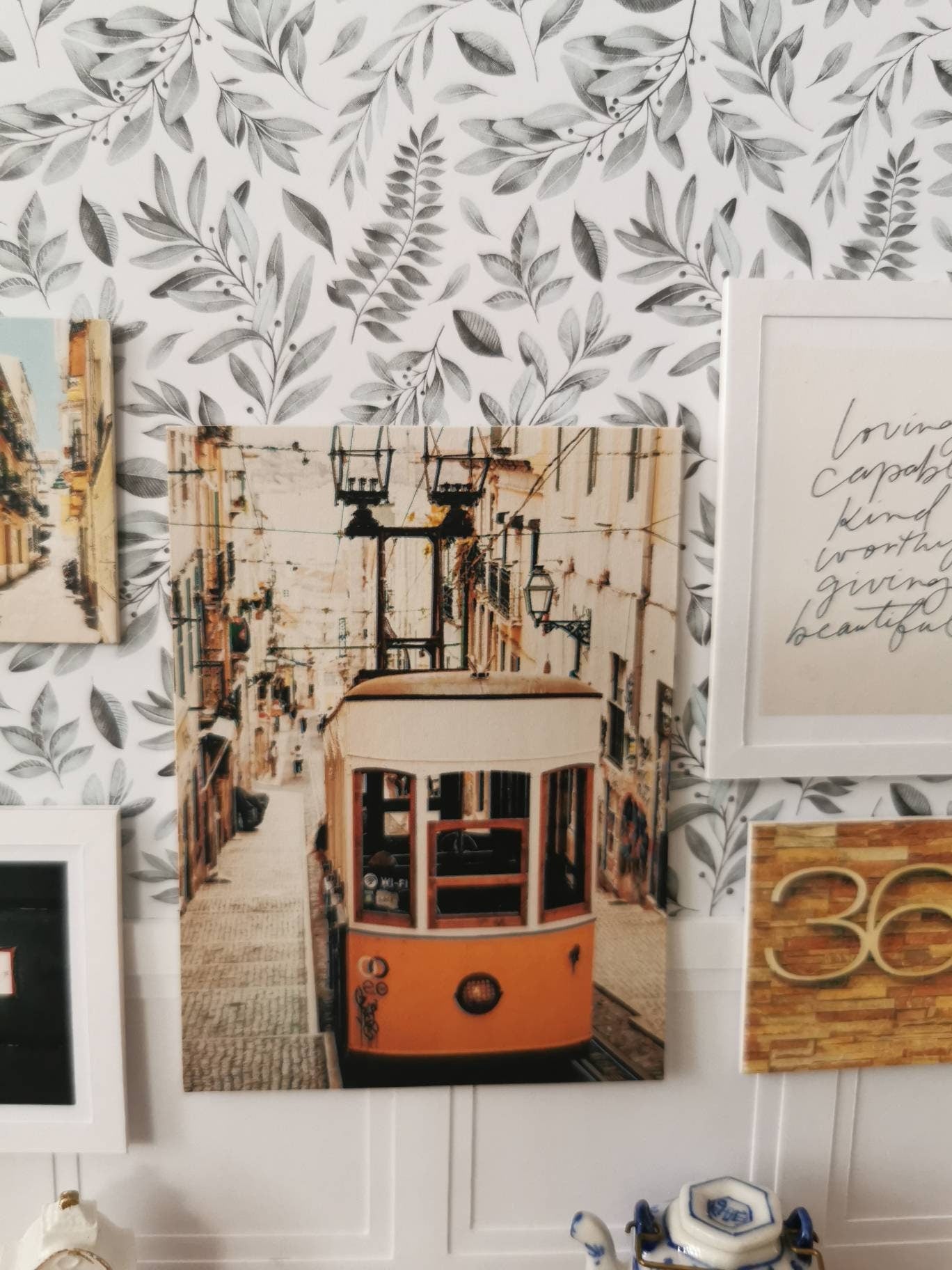 Mustard Tram Wall Art Prints | Set of 6 | 1:12th Scale | Handmade - ZJ Miniatures 