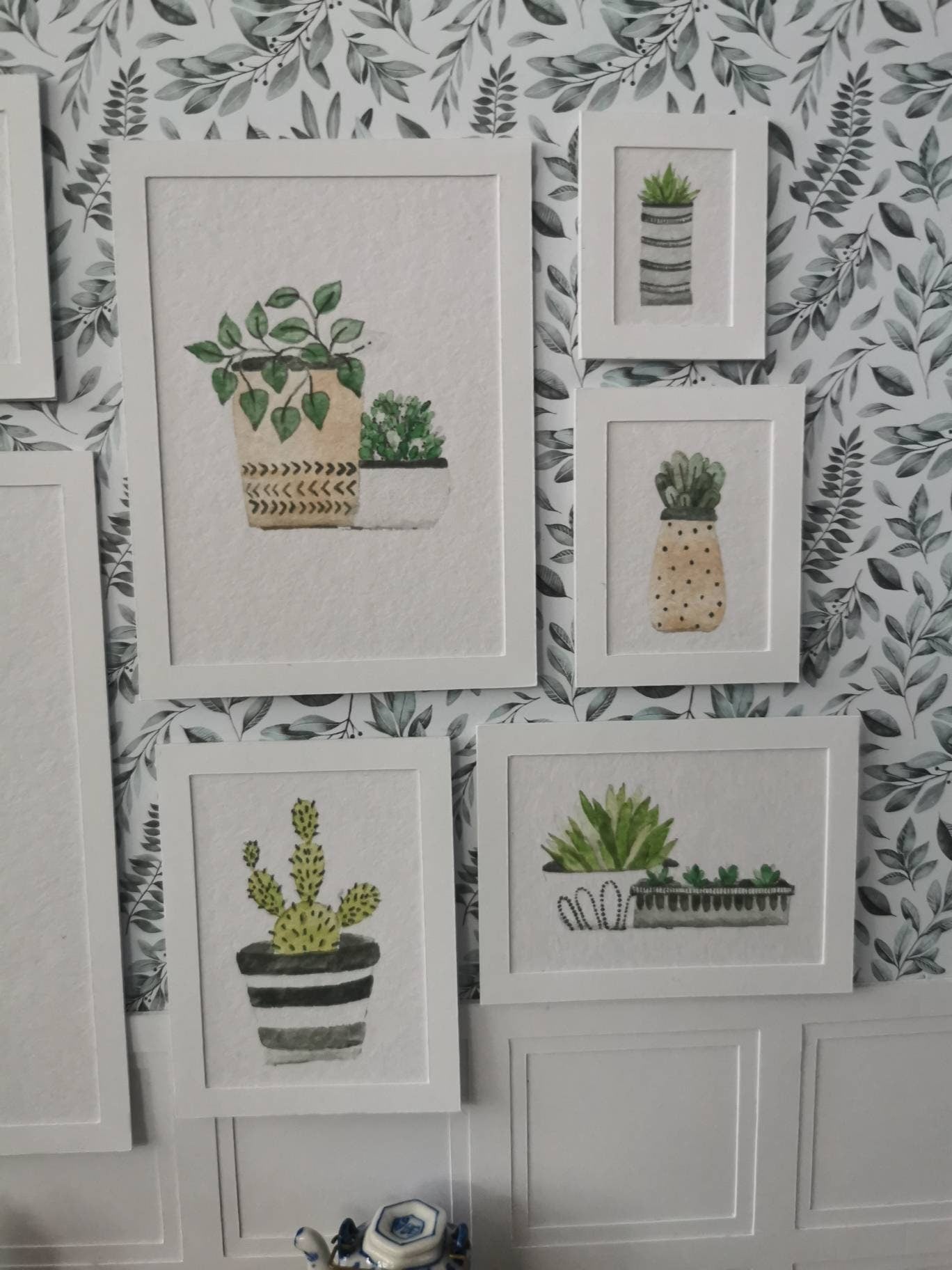 Plant Wall Art Pictures | Set of 8 | 1:12th Scale | Handmade - ZJ Miniatures 