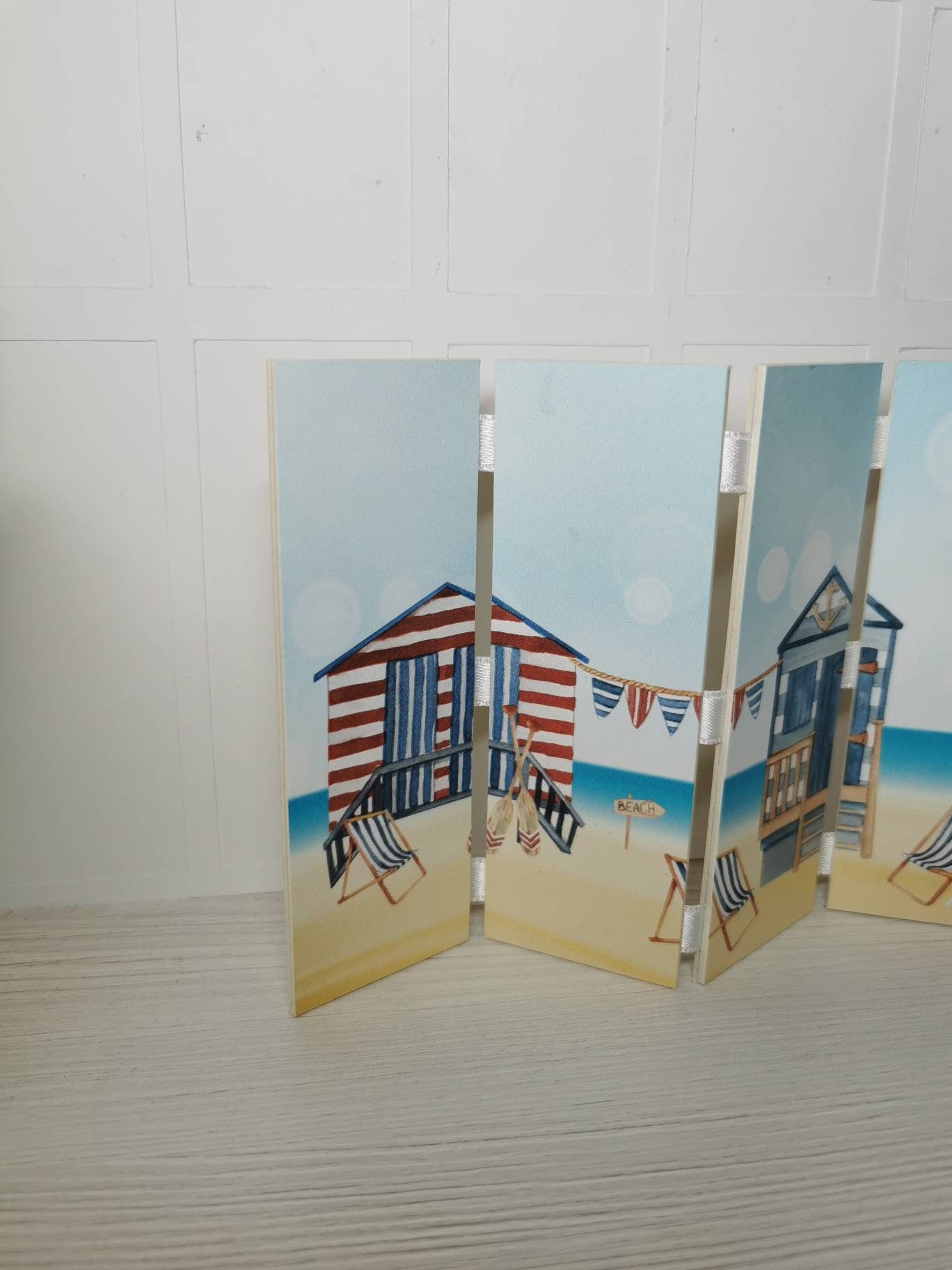 Seaside Hut Folding Screen | 1:12th Scale | Handmade - ZJ Miniatures 