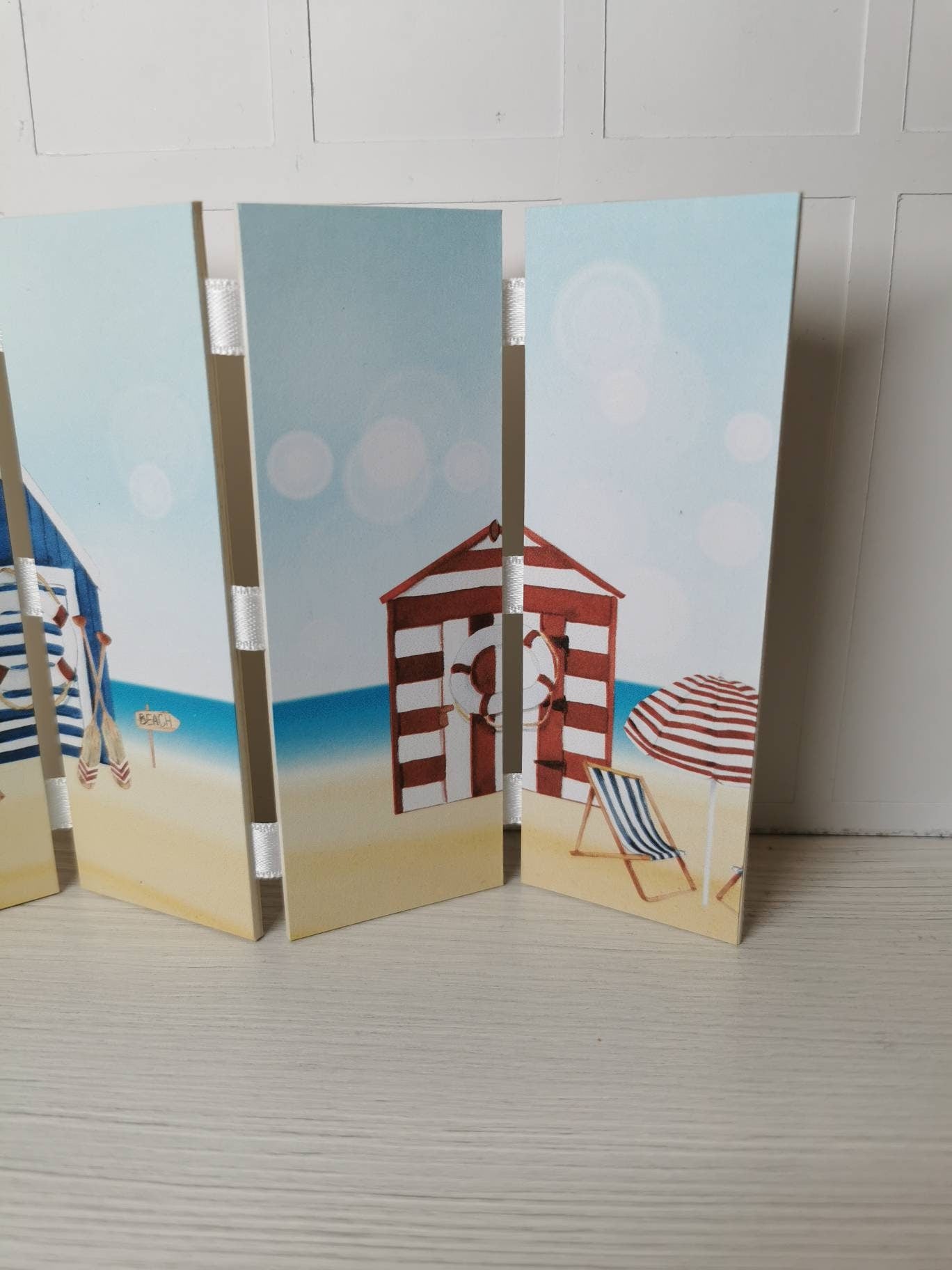 Beach Hut Folding Screen | 1:12th Scale | Handmade - ZJ Miniatures 