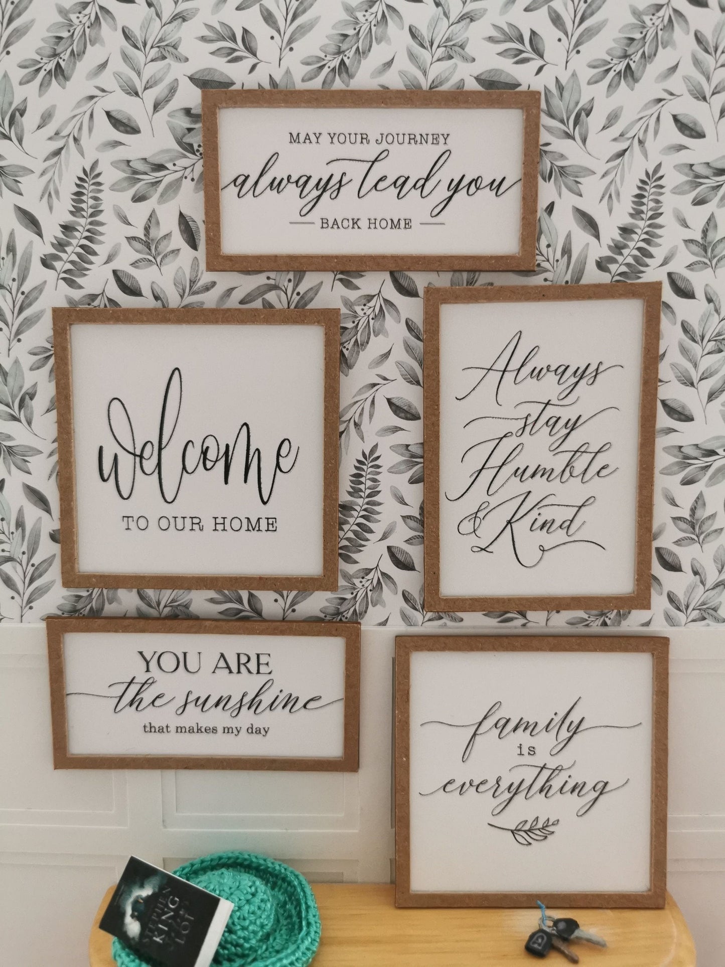 Family Quote Wall Art Pictures | Set of 5 | 1:12th Scale | Handmade - ZJ Miniatures 