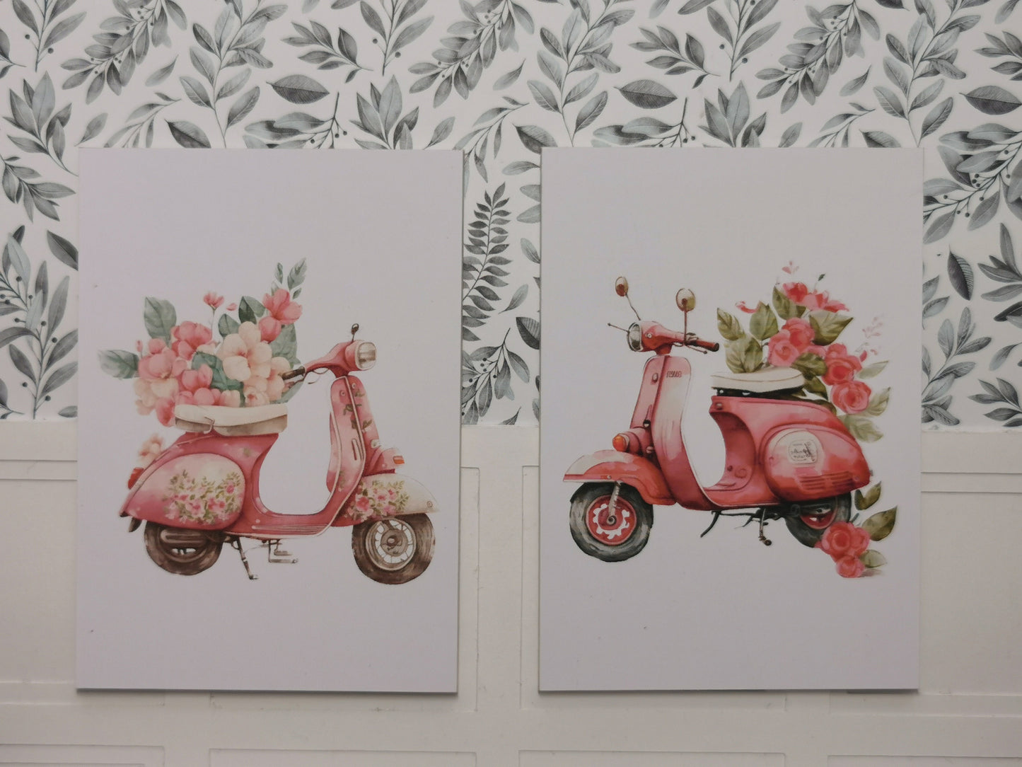 Scooter Wall Art Prints | Set of 2 | 1:12th Scale | Handmade - ZJ Miniatures 