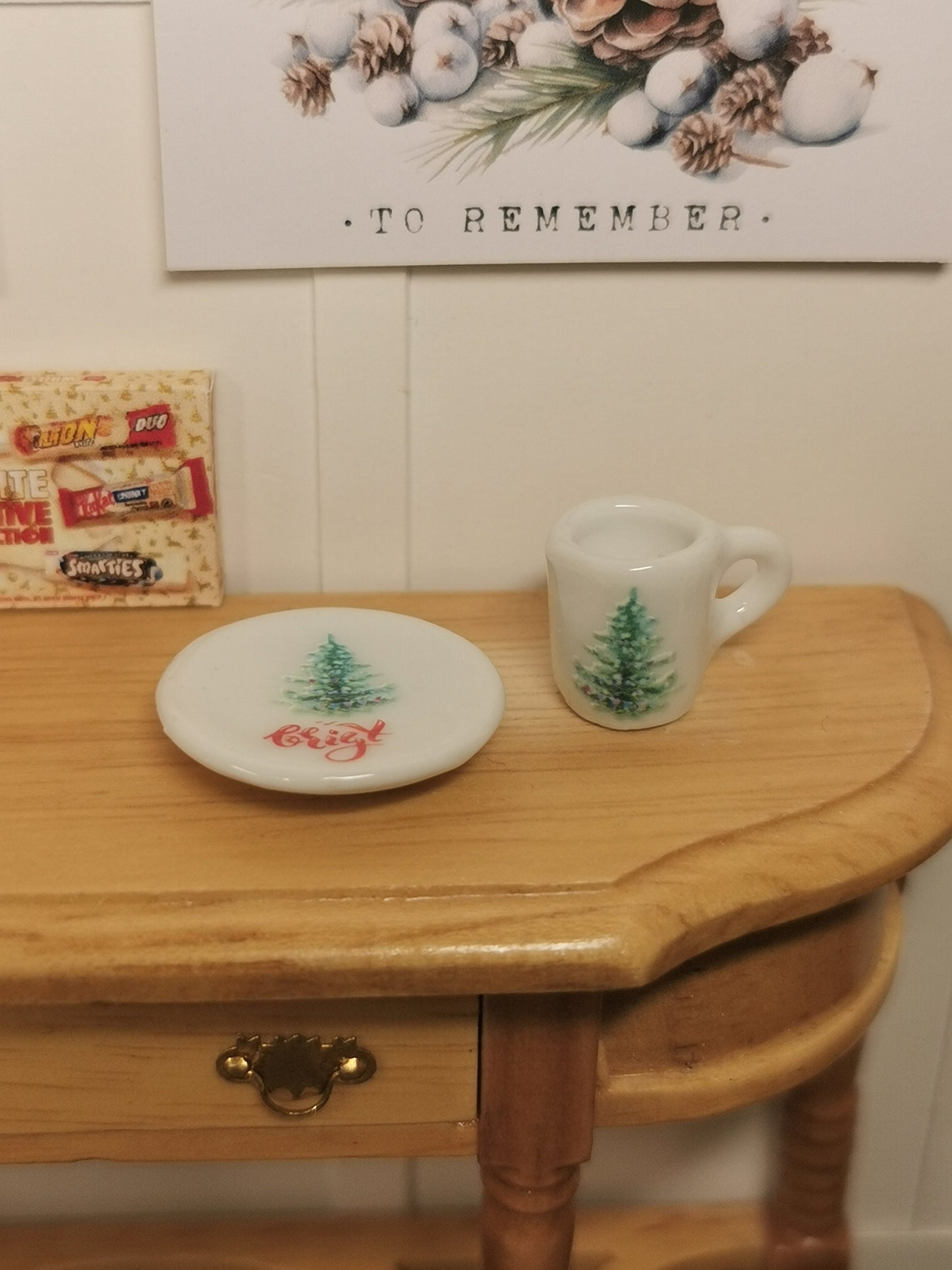 Tree Bright Christmas Plate & Mug Set | 1:12th Scale | Hand Finished