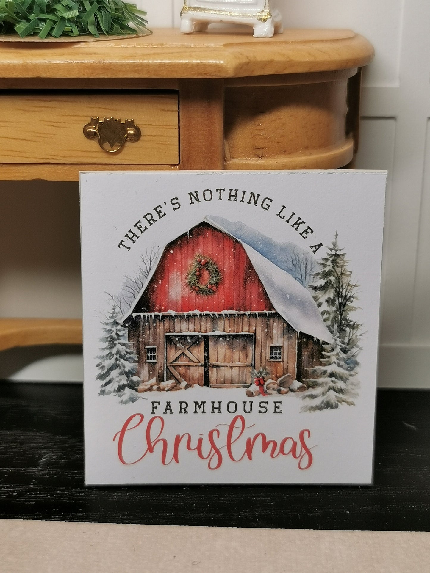 Christmas Farmhouse Wall Art Prints | Set of 3 | 1:12th Scale | Handmade - ZJ Miniatures 