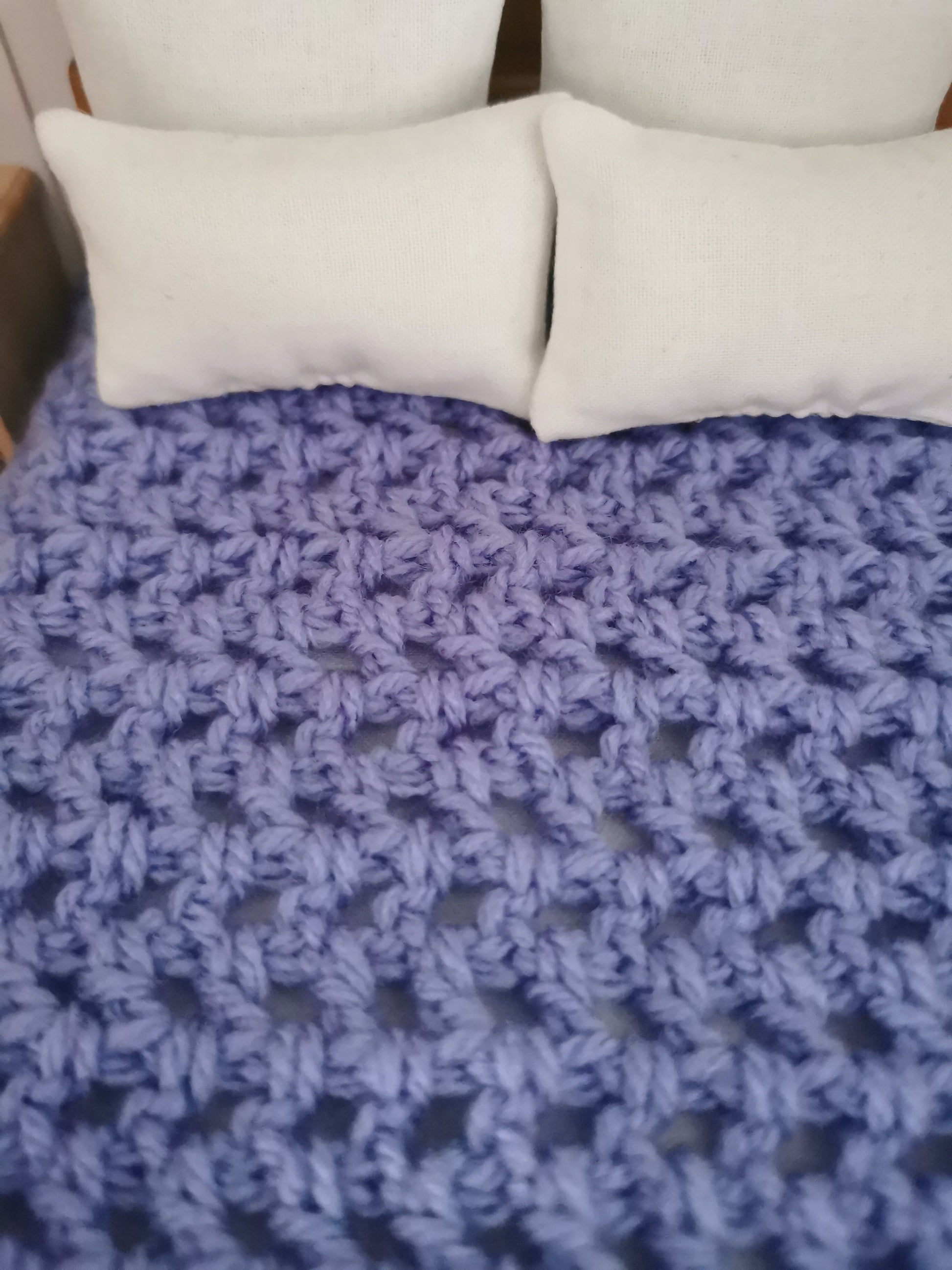 Purple Blanket | 1:12th Scale | Hand Crocheted - ZJ Miniatures 