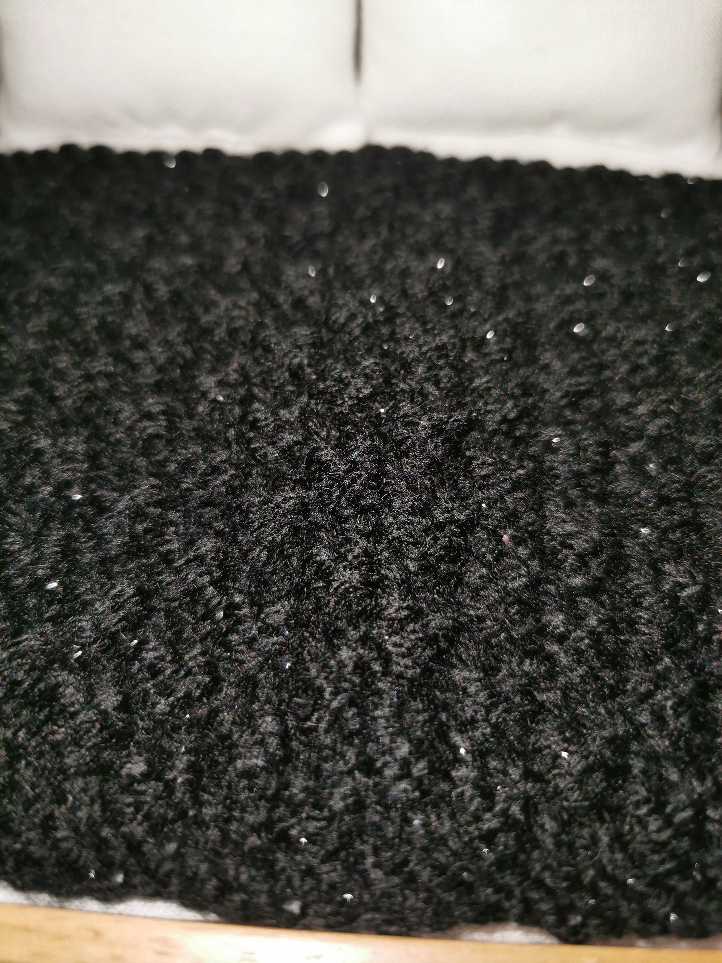 Black Glitter Blanket | 1:12th Scale | Hand Knitted - ZJ Miniatures 