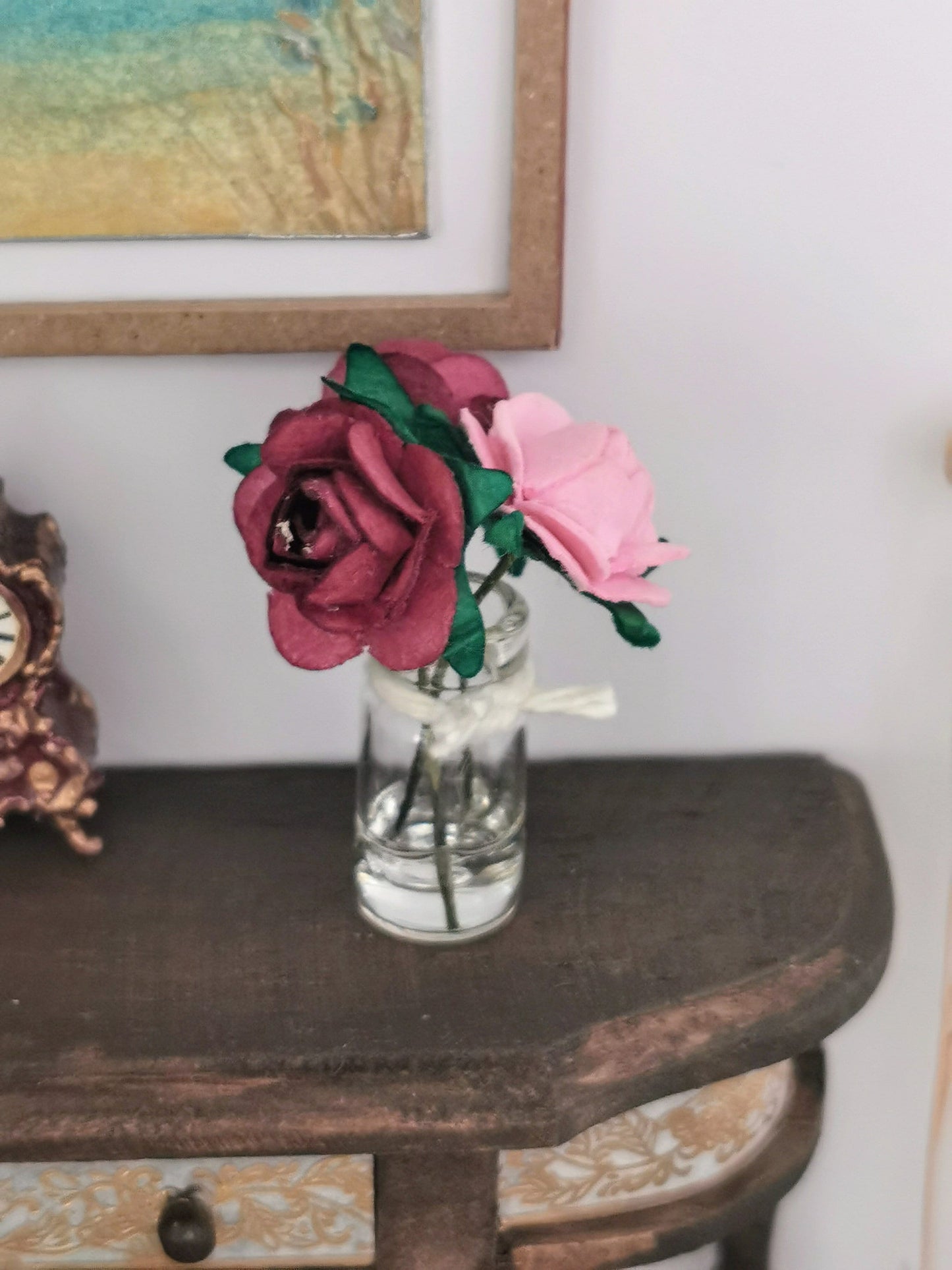 Pink Mix Flower Jar | 1:12th Scale | Handmade - ZJ Miniatures 