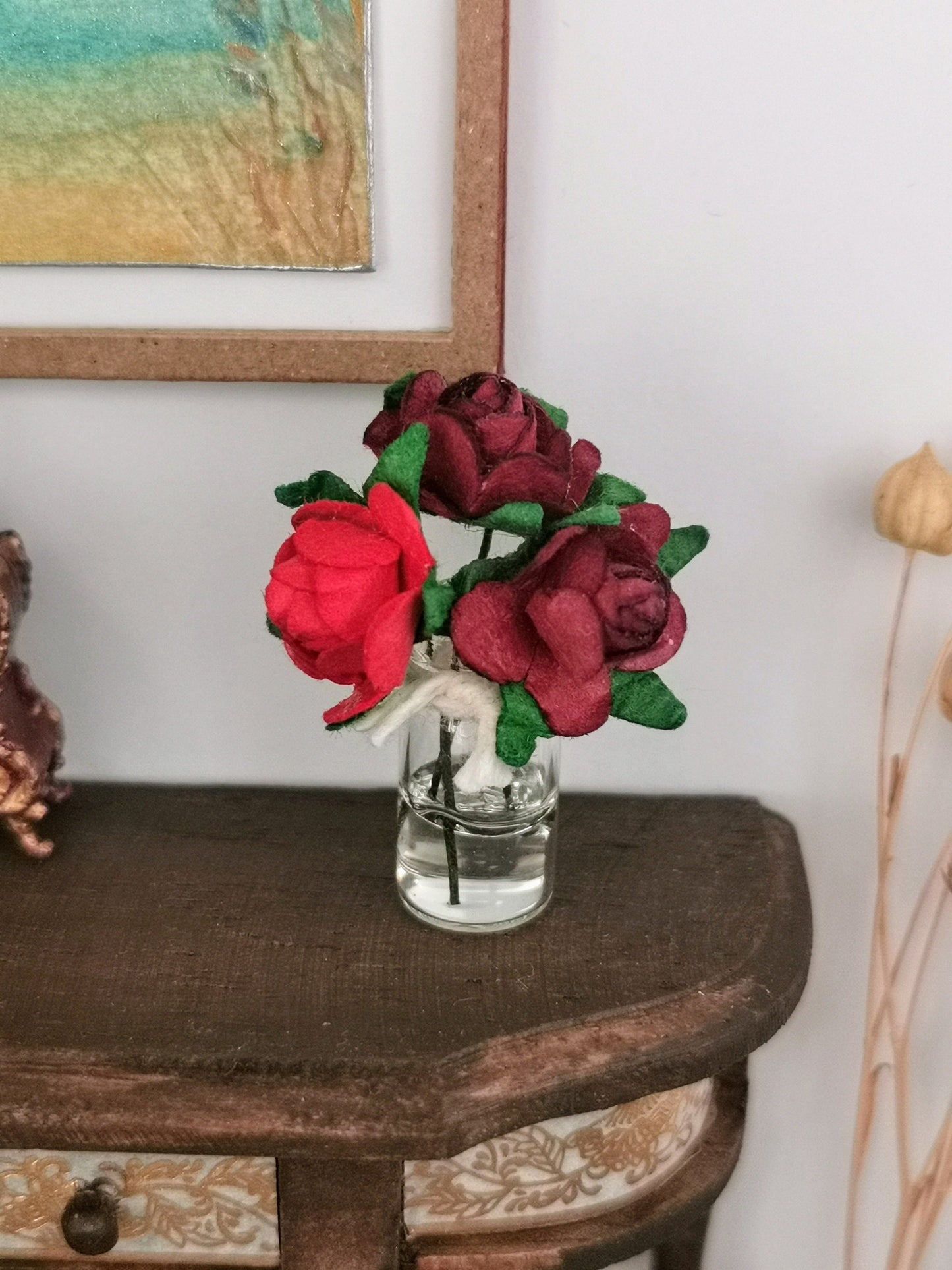 Red Mix Flower Jar | 1:12th Scale | Handmade - ZJ Miniatures 