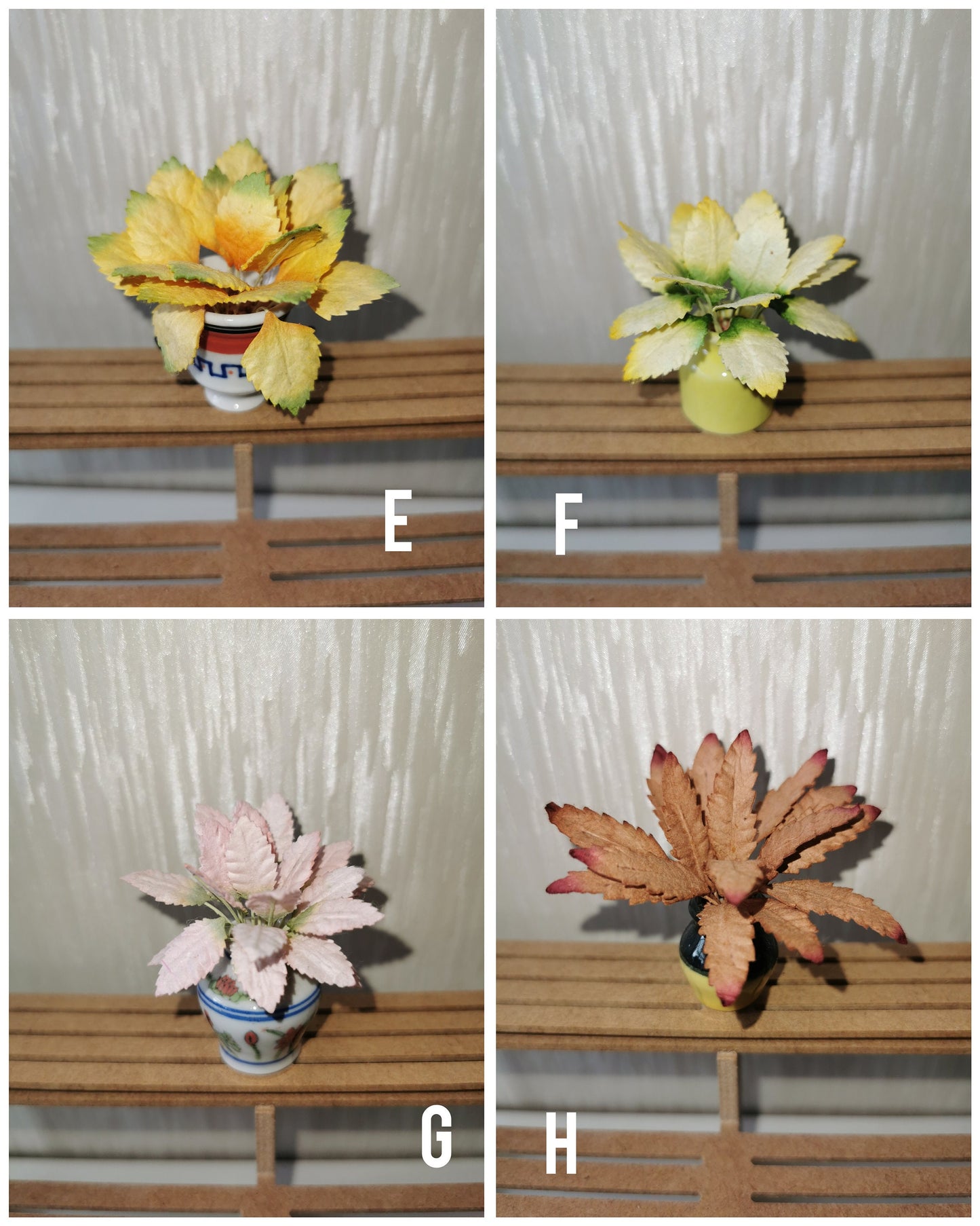 Floor Plants in Pots | 1:12th Scale | Handmade - ZJ Miniatures 