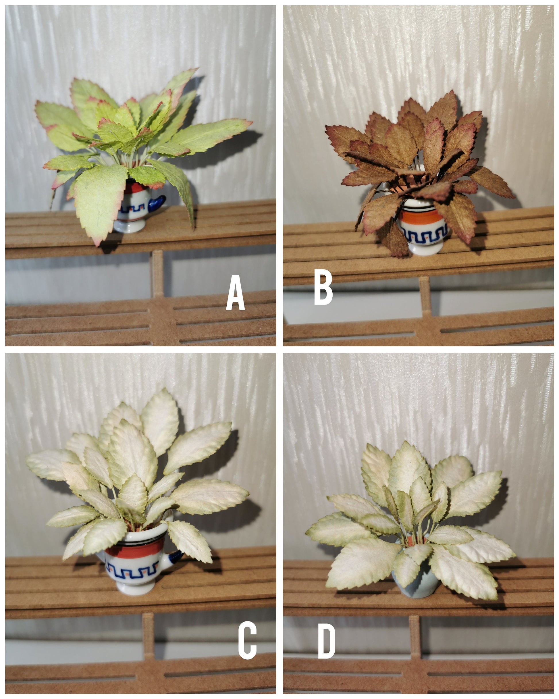 Floor Plants in Pots | 1:12th Scale | Handmade - ZJ Miniatures 