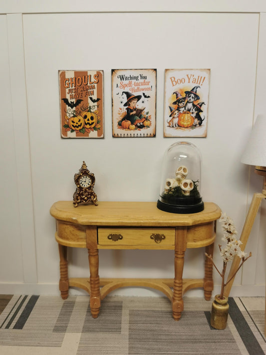 Dolls House Vintage Halloween Wall Art Prints | Set of 3 | 1:12th Scale | Handmade | HW3