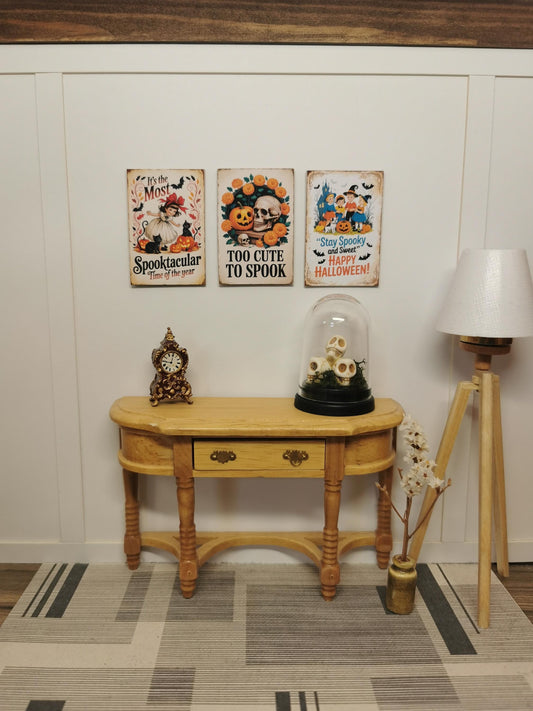 Dolls House Vintage Halloween Wall Art Prints | Set of 3 | 1:12th Scale | Handmade | HW5