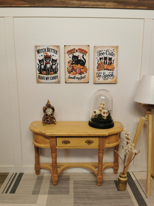 Dolls House Vintage Halloween Wall Art Prints | Set of 3 | 1:12th Scale | Handmade | HW6