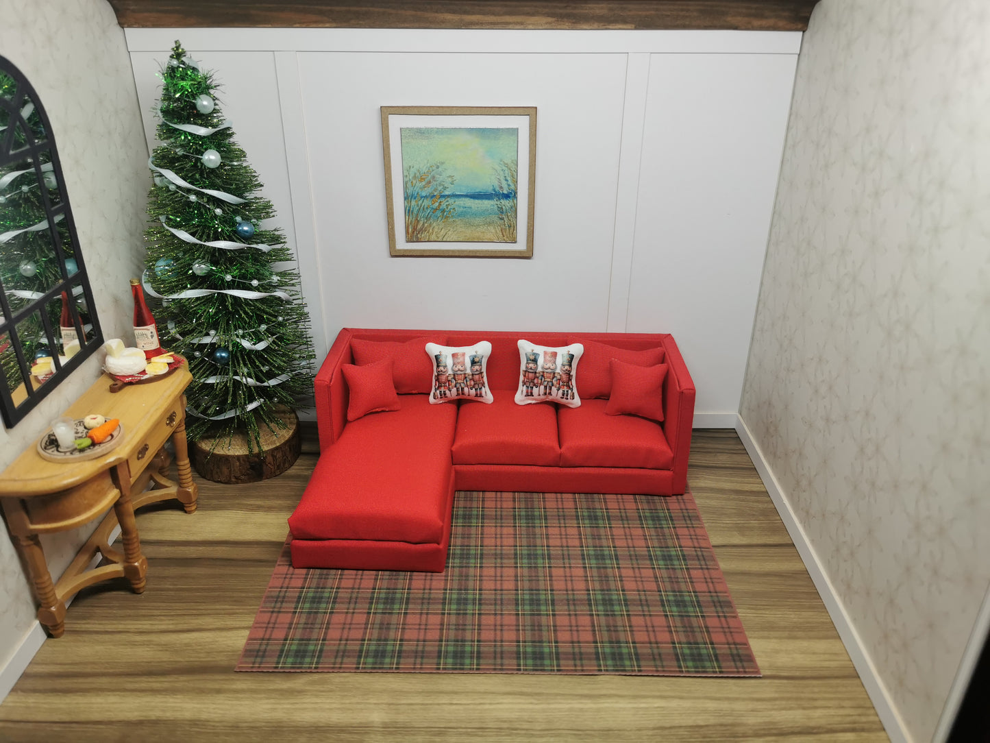 Nutcracker Christmas Cushions | Set of 2 | 1:12th Scale | Handmade