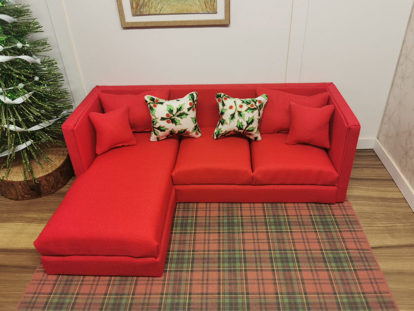 Ivy Christmas Cushions | Set of 2 | 1:12th Scale | Handmade