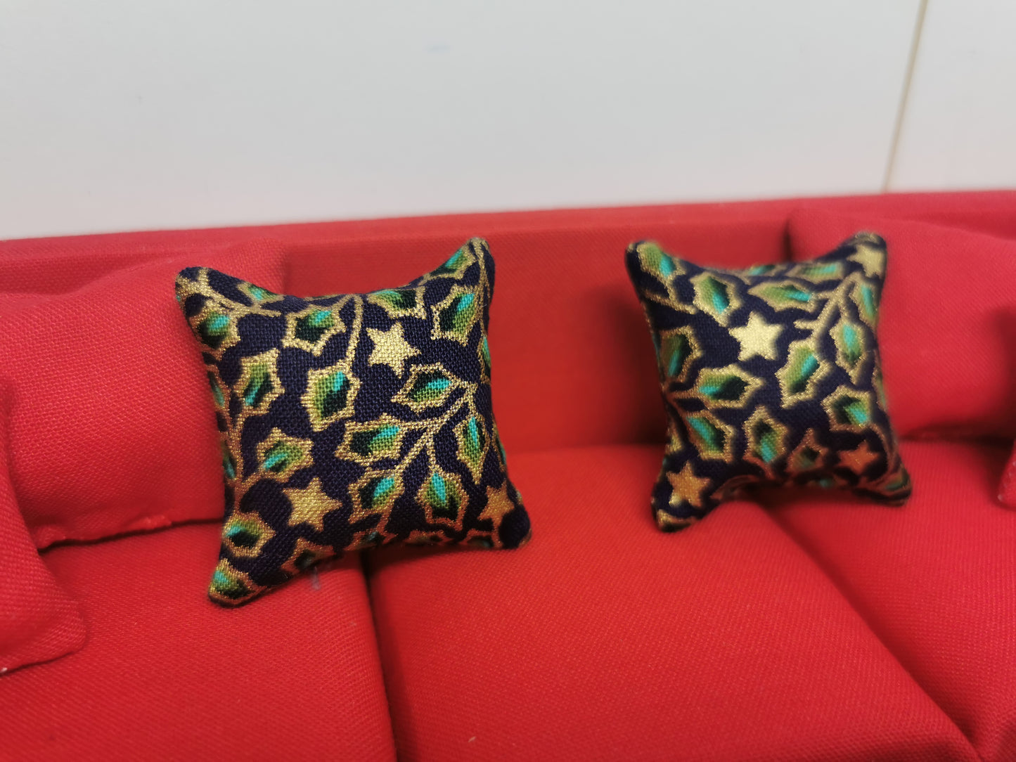 Purple Ivy Christmas Cushions | Set of 2 | 1:12th Scale | Handmade