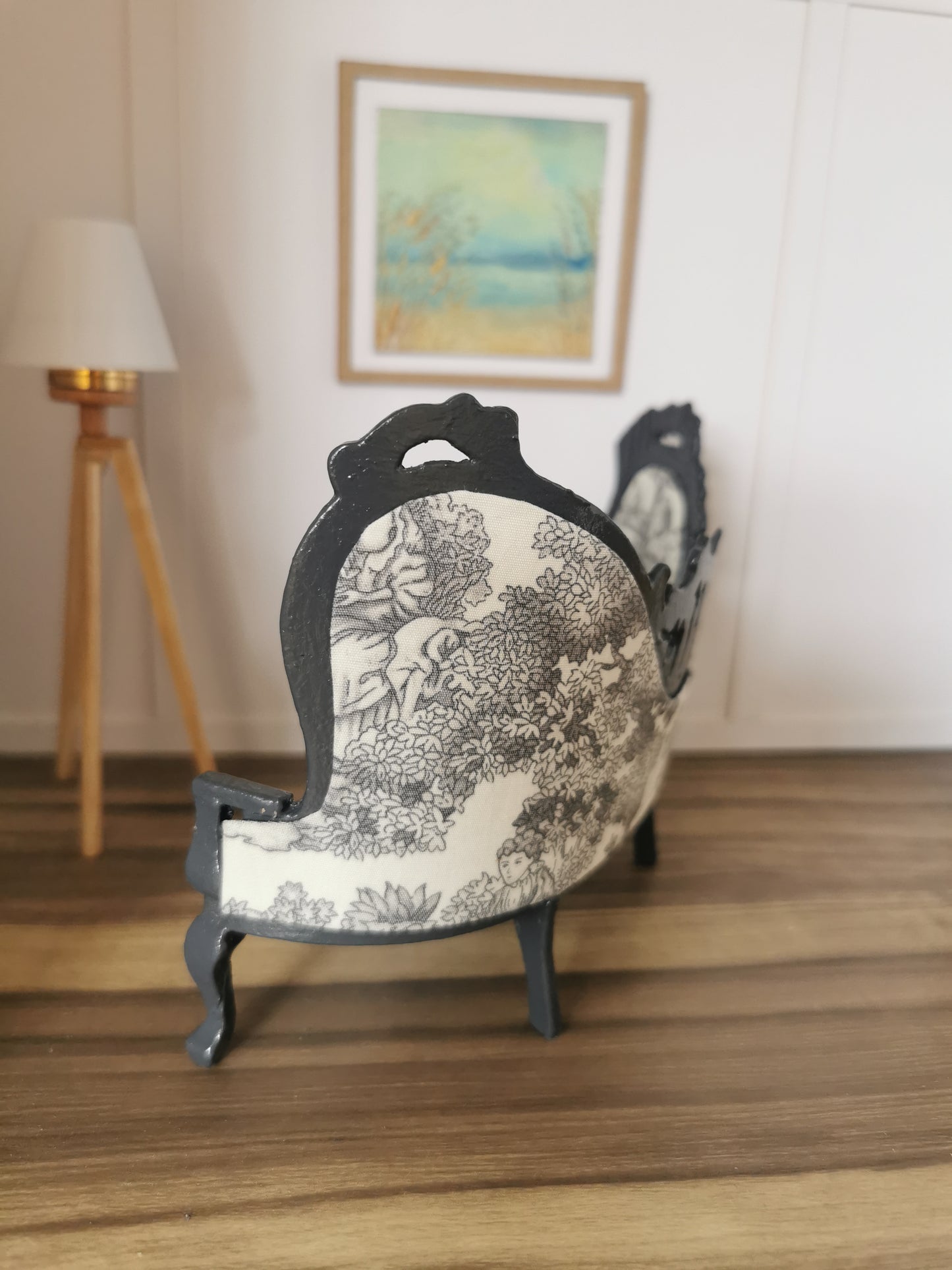 Toile de Jouy Ornate Sofa | 1:12th Scale