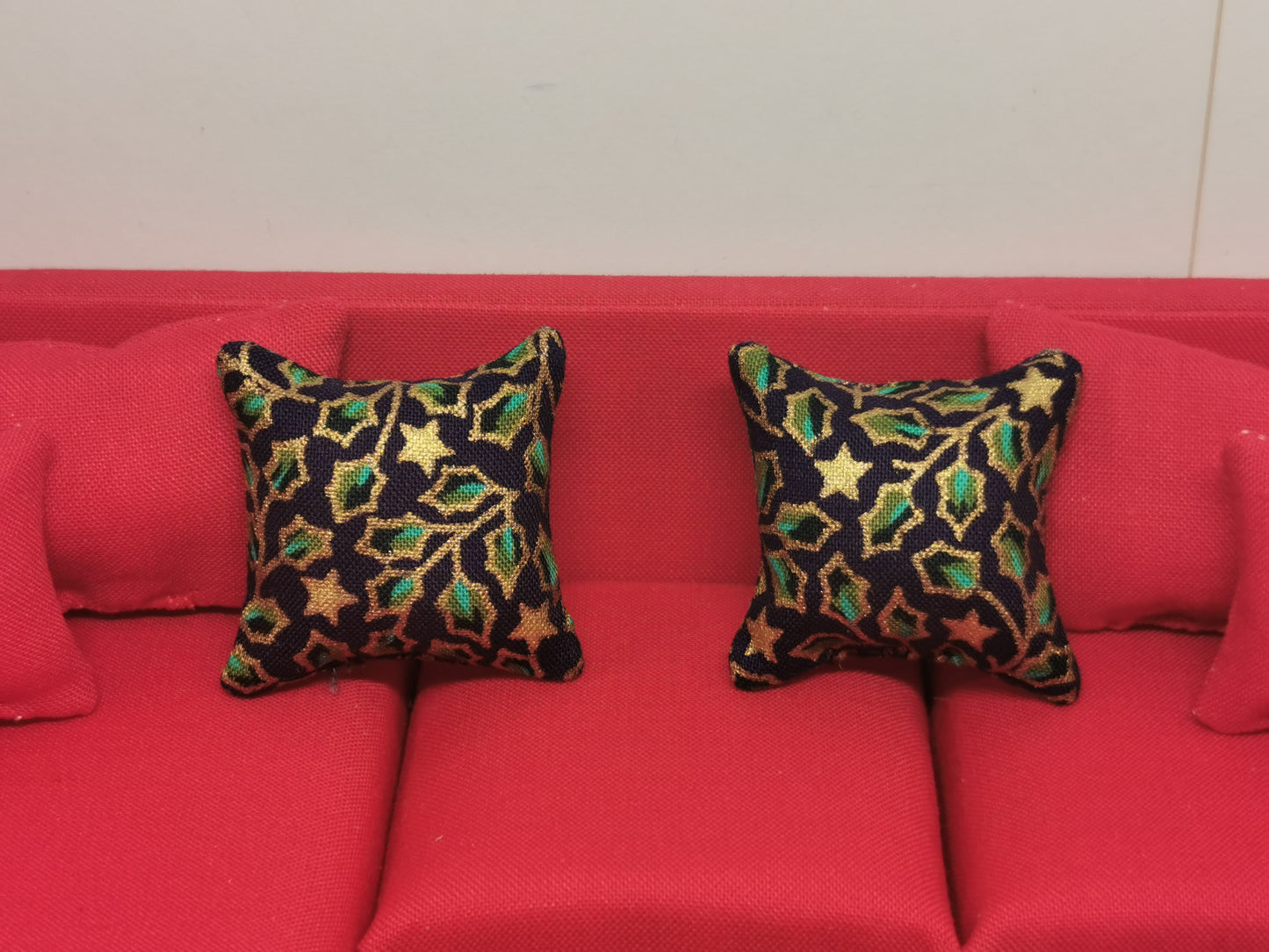 Purple Ivy Christmas Cushions | Set of 2 | 1:12th Scale | Handmade