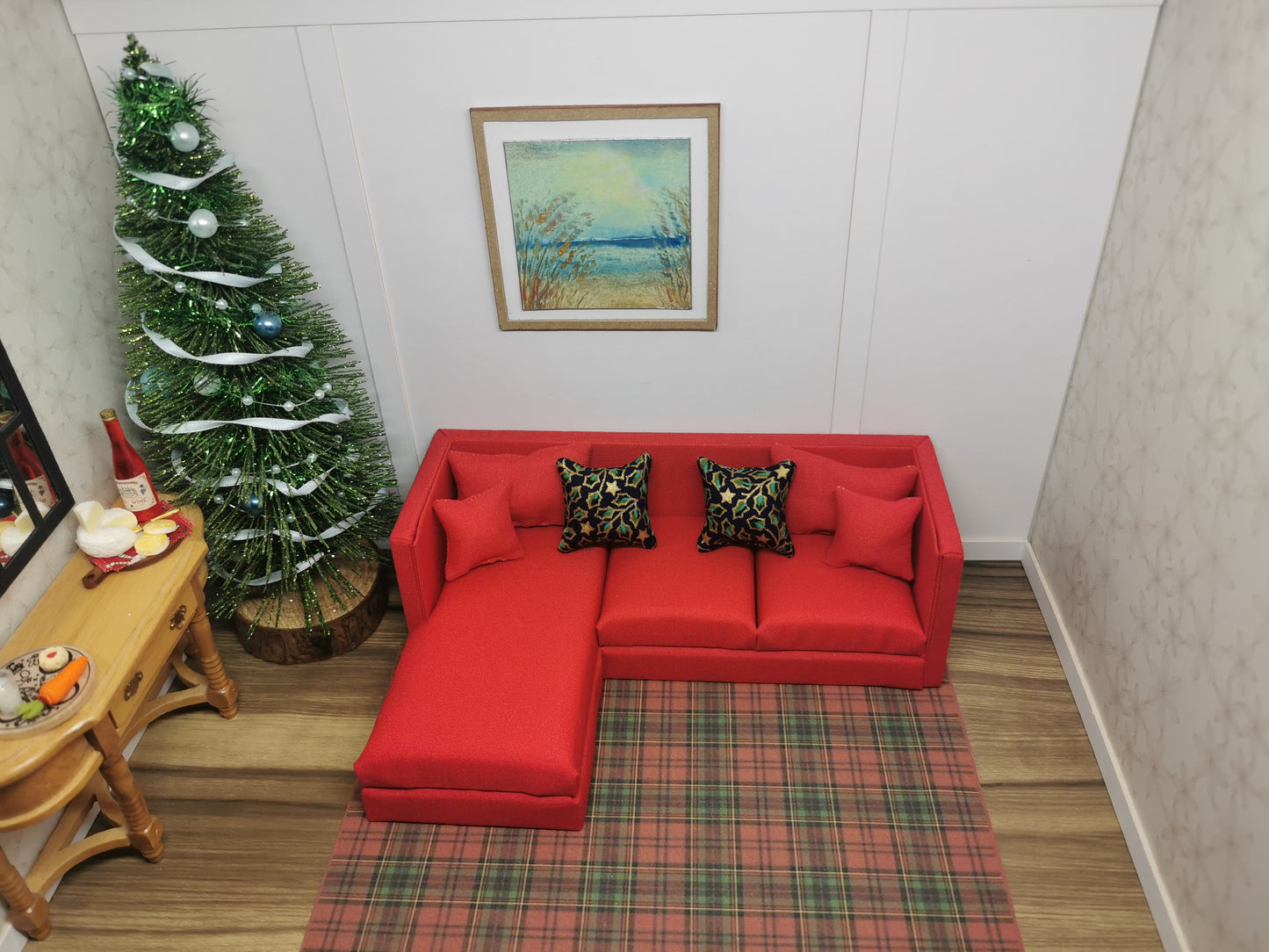 Purple Ivy Christmas Cushions | Set of 2 | 1:12th Scale | Handmade