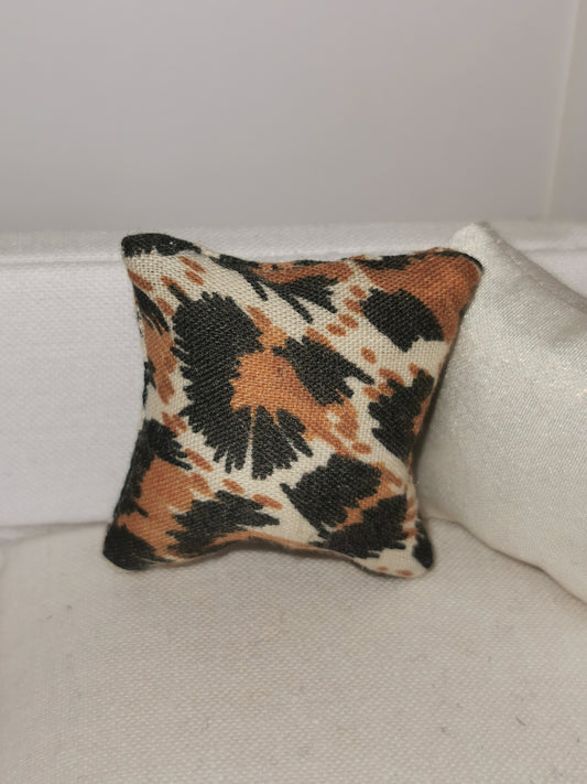 Cream/Black/Brown Animal Print Cushion | 1:12th Scale | Handmade