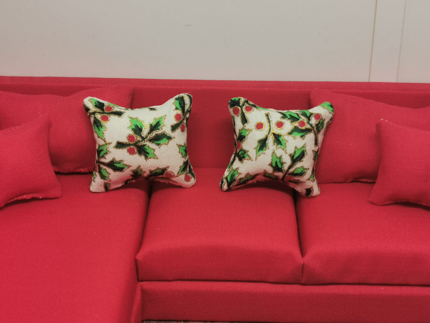 Ivy Christmas Cushions | Set of 2 | 1:12th Scale | Handmade