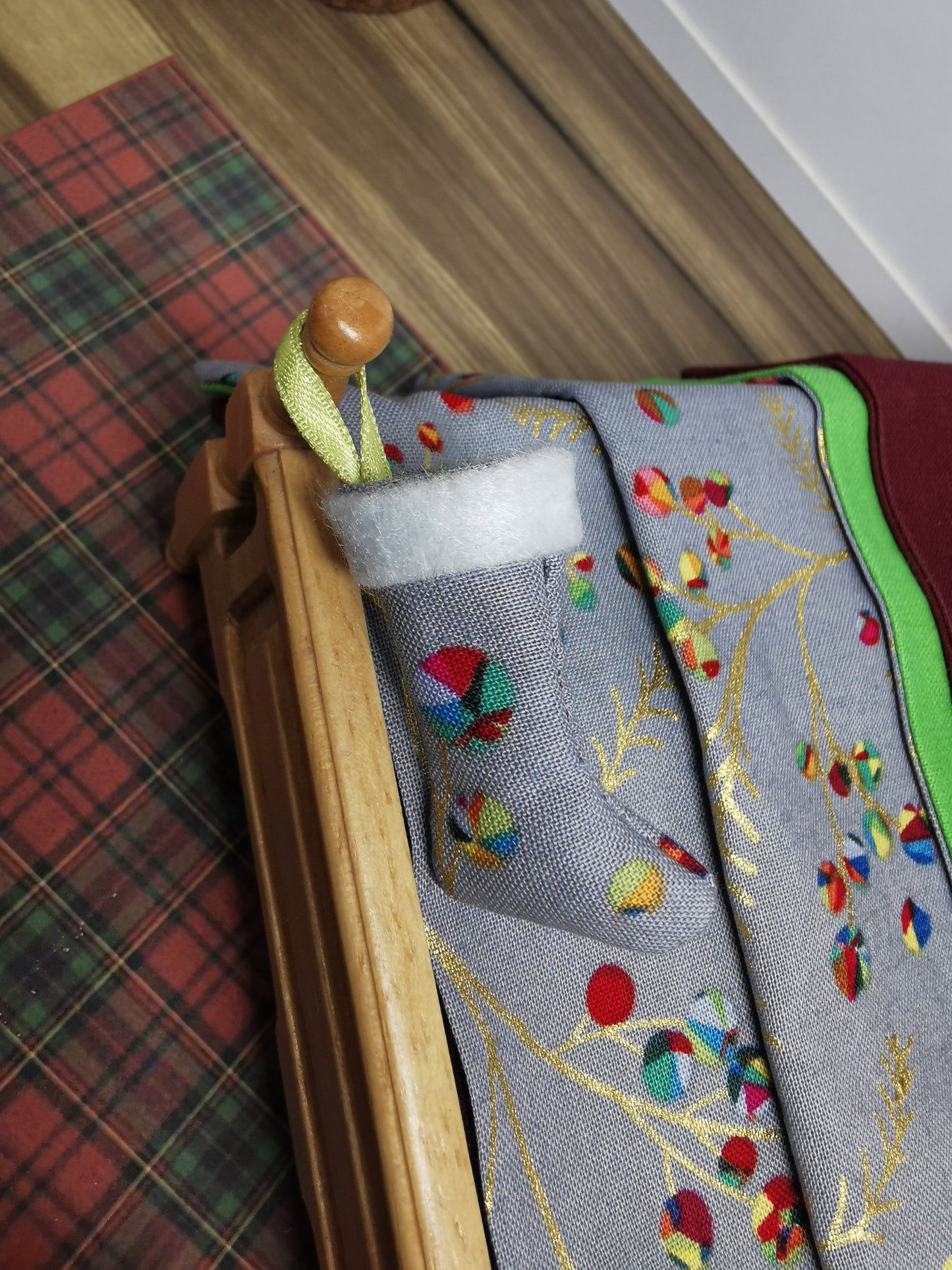 Grey Bauble Christmas Stocking | 1:12th Scale | Handmade