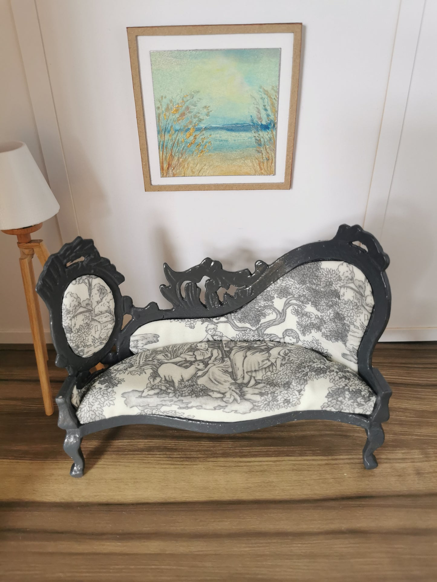Toile de Jouy Ornate Sofa | 1:12th Scale
