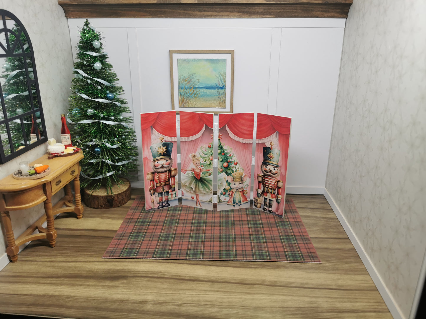 Nutcracker Christmas Folding Screen | 1:12th Scale | Handmade