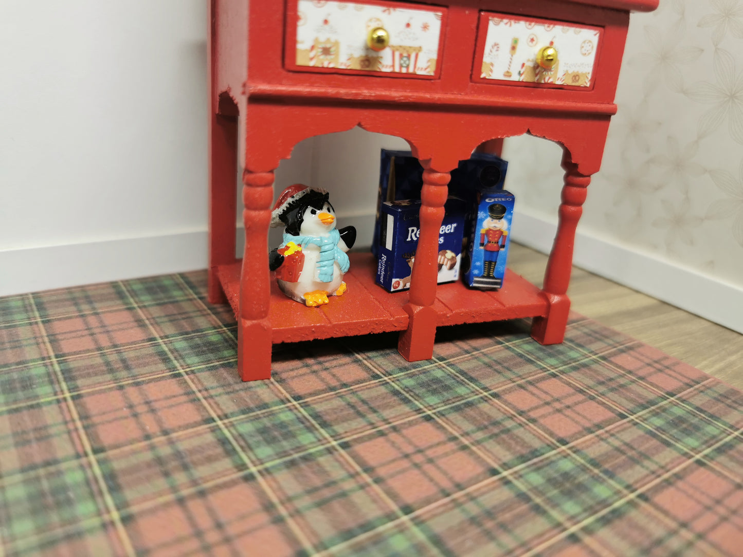 Red Christmas Dresser | 1:12th Scale | Handmade