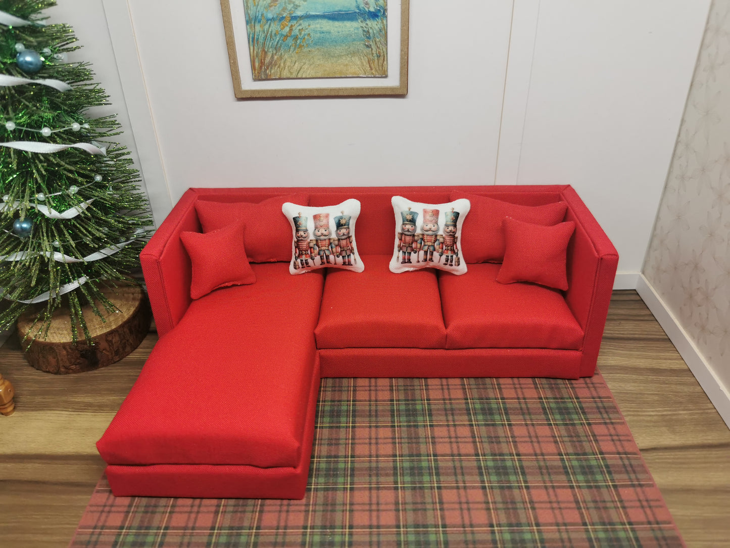 Nutcracker Christmas Cushions | Set of 2 | 1:12th Scale | Handmade