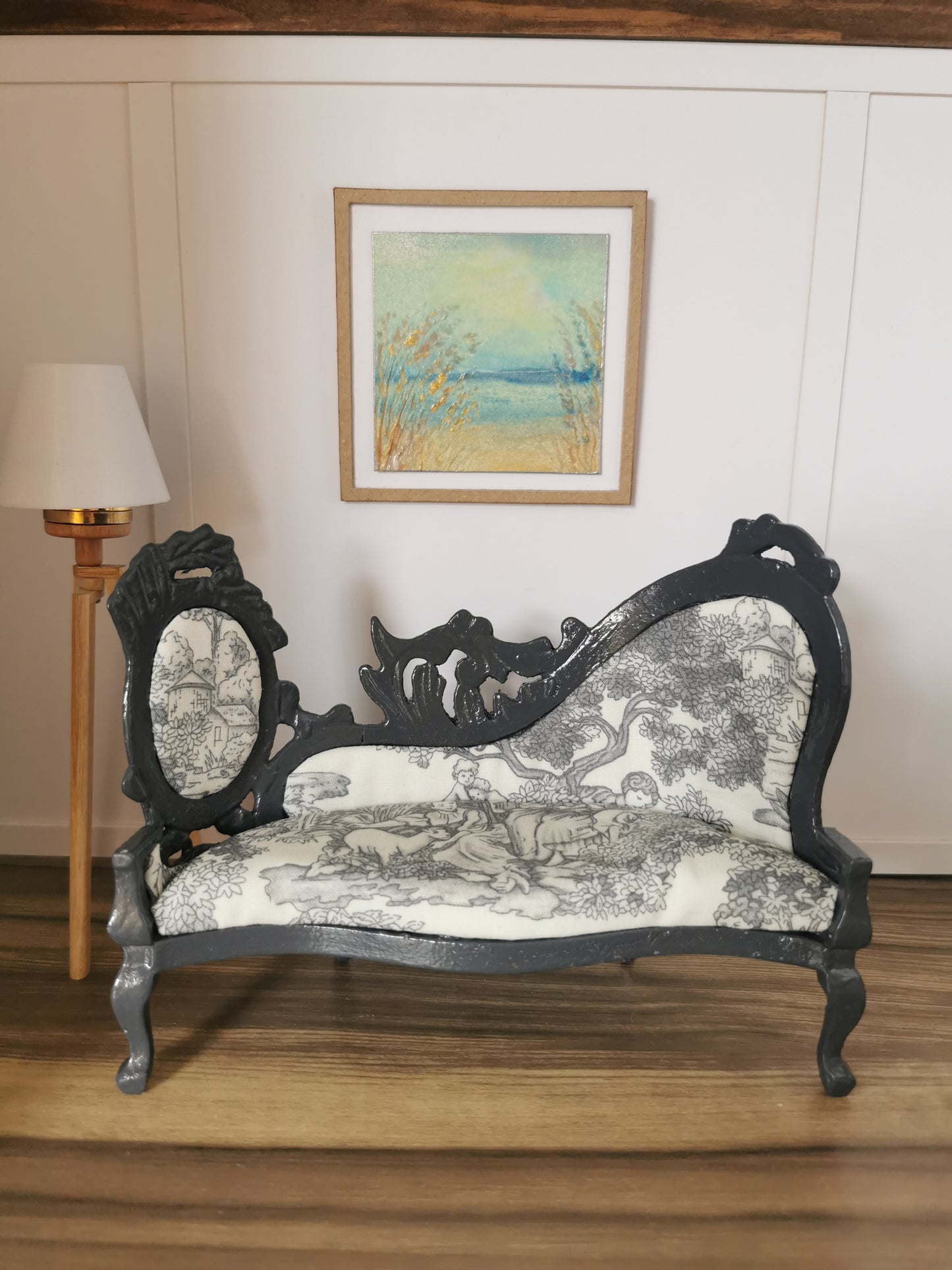 Toile de Jouy Ornate Sofa | 1:12th Scale