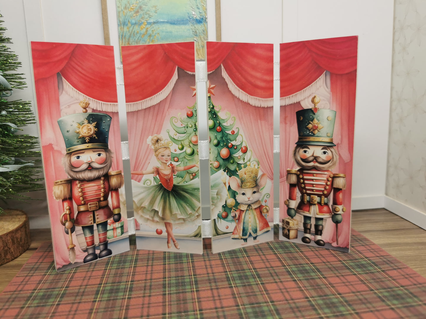 Nutcracker Christmas Folding Screen | 1:12th Scale | Handmade