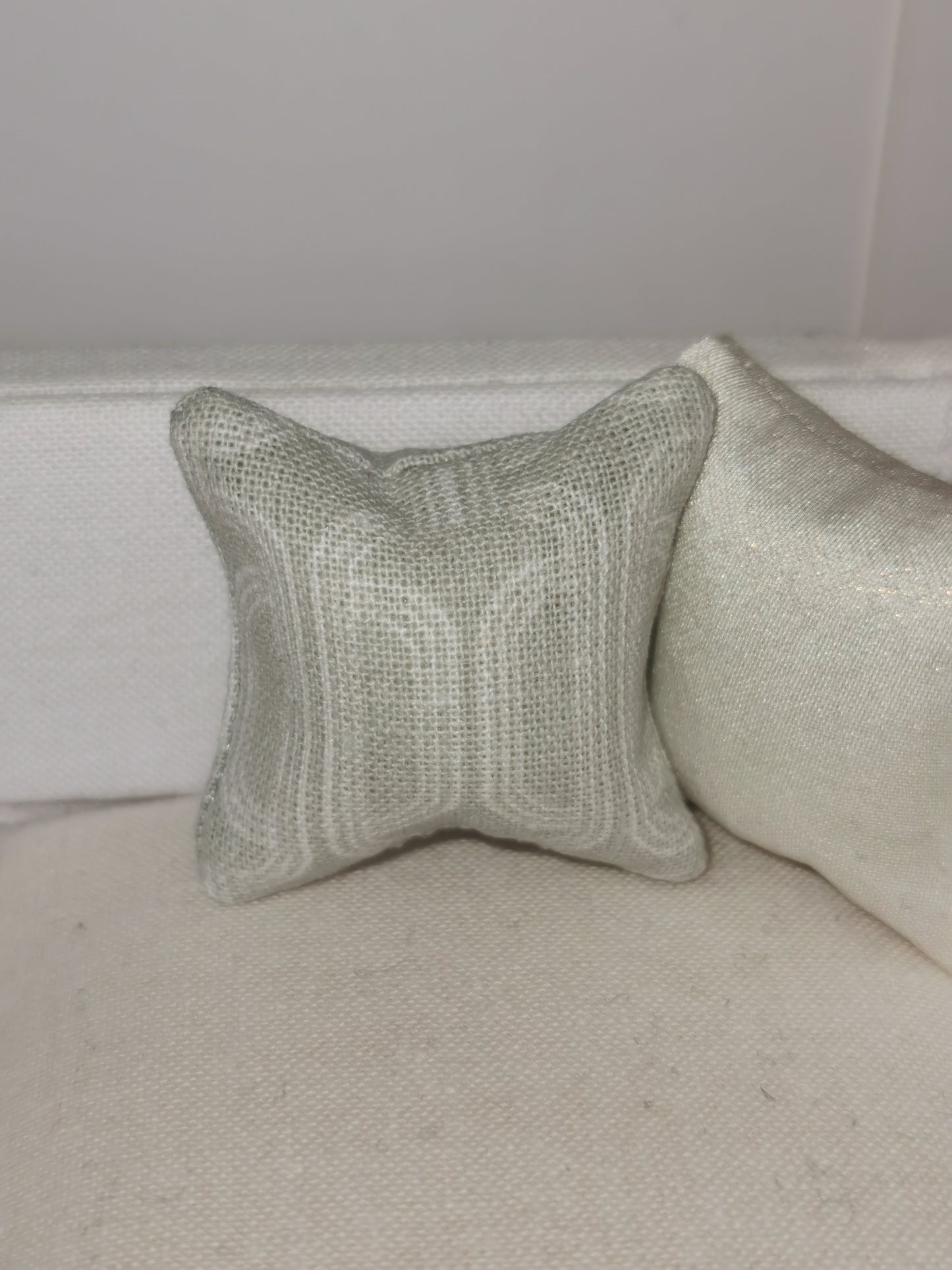 Grey/White Geo Print Cushion | 1:12th Scale | Handmade