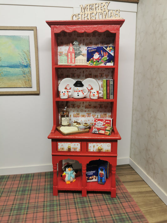 Red Christmas Dresser | 1:12th Scale | Handmade
