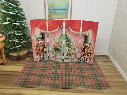 Nutcracker Christmas Folding Screen | 1:12th Scale | Handmade