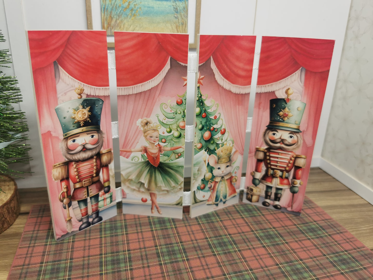 Nutcracker Christmas Folding Screen | 1:12th Scale | Handmade