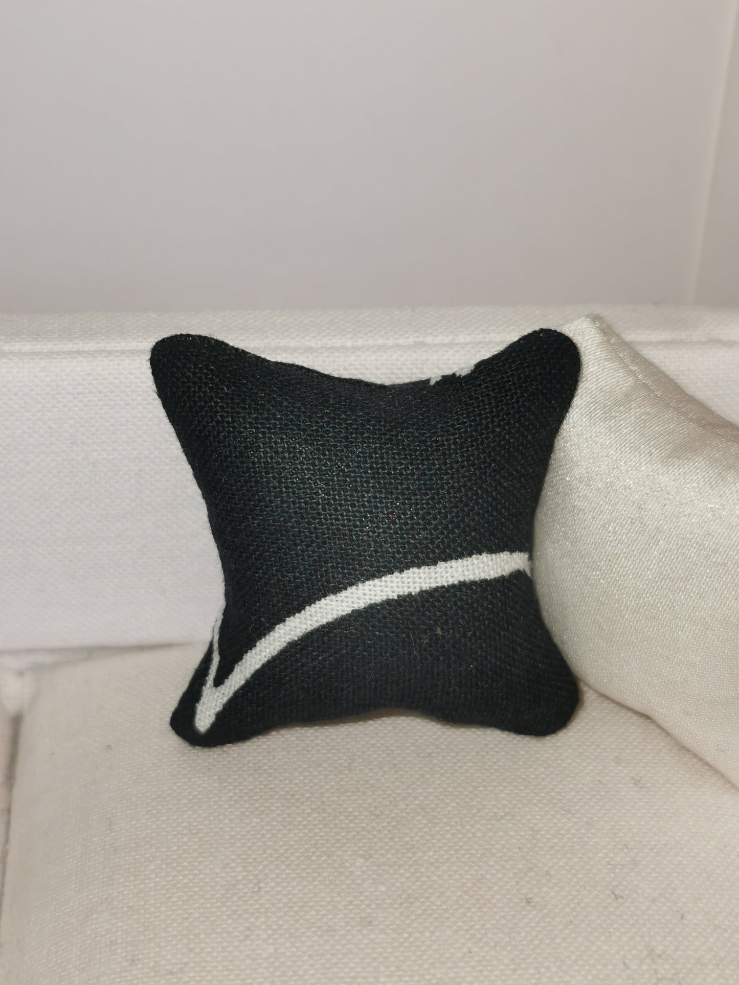 Black/White Abstract Print Cushion | 1:12th Scale | Handmade