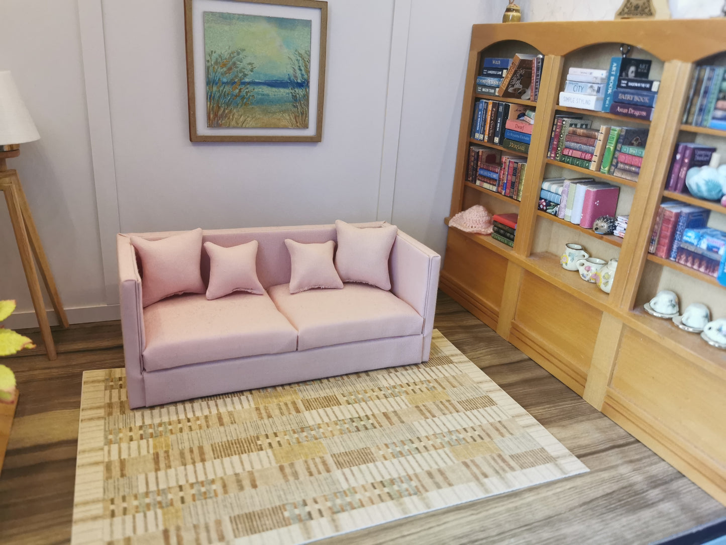 2 Seater Sofa & Ottoman | 1:12th Scale | Made To Order | Cushions/Pillows included | Handmade